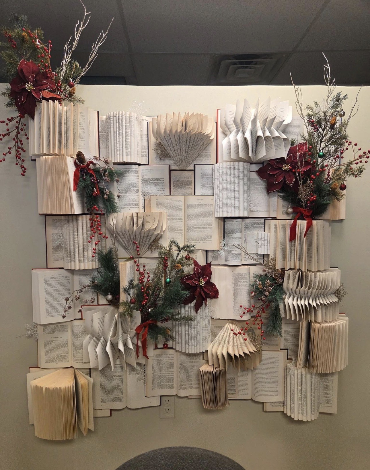 Creative book art wall decoration